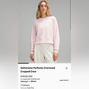 Lululemon Softstreme Oversized Cropped Crew